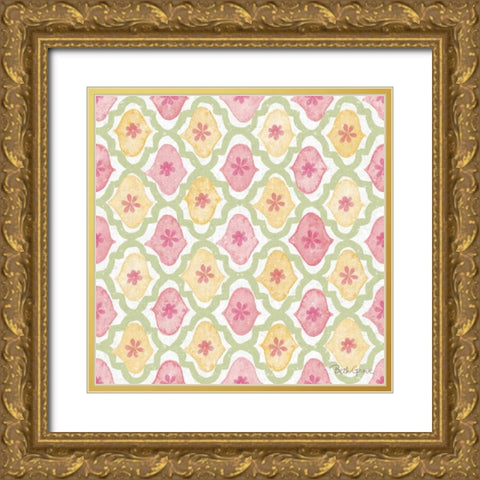 Springtime Bloom Pattern IVA Gold Ornate Wood Framed Art Print with Double Matting by Grove, Beth