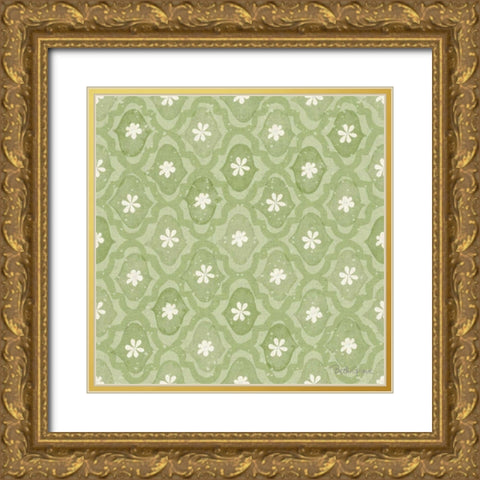 Springtime Bloom Pattern IVC Gold Ornate Wood Framed Art Print with Double Matting by Grove, Beth
