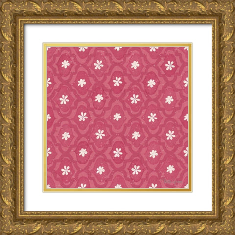 Springtime Bloom Pattern IVD Gold Ornate Wood Framed Art Print with Double Matting by Grove, Beth