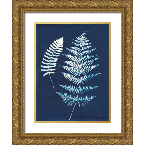 Nature By The Lake - Ferns V Gold Ornate Wood Framed Art Print with Double Matting by Rhue, Piper