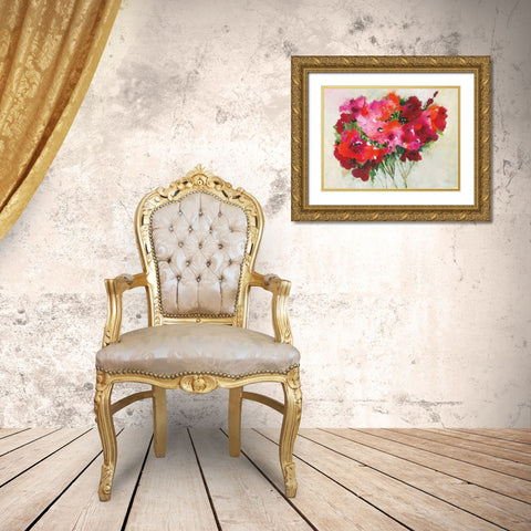 Poppy Garden Gold Ornate Wood Framed Art Print with Double Matting by Griggs, Jan