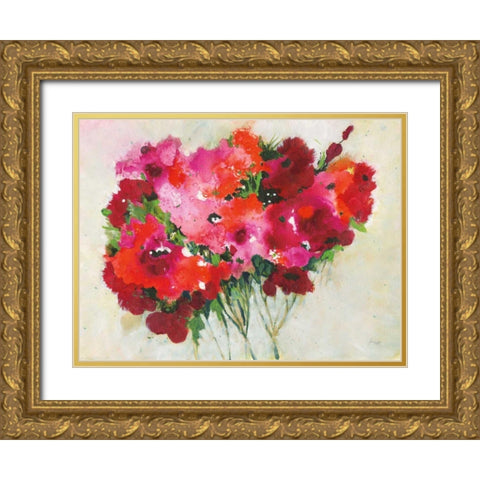 Poppy Garden Gold Ornate Wood Framed Art Print with Double Matting by Griggs, Jan
