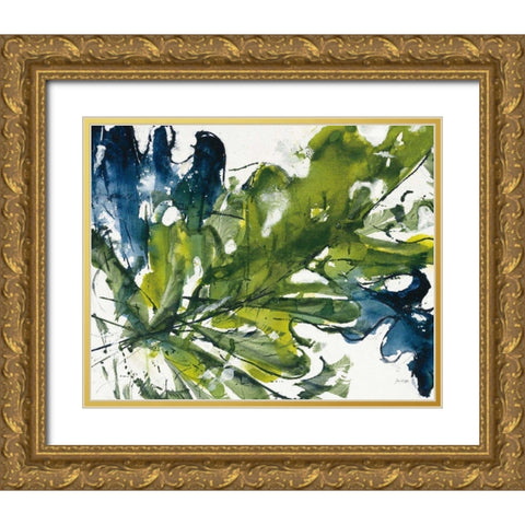 Green and Blue Gold Ornate Wood Framed Art Print with Double Matting by Griggs, Jan