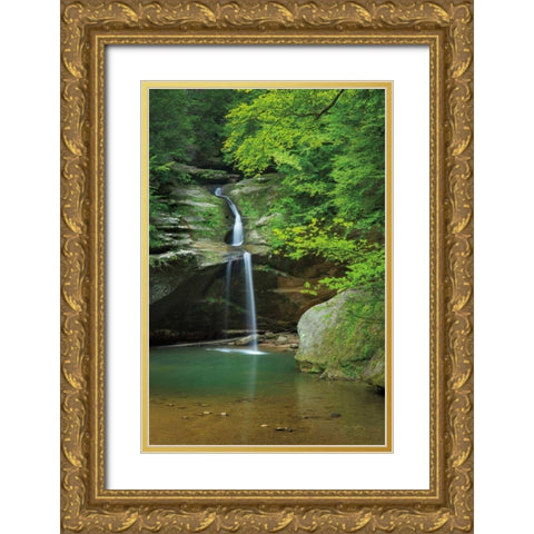 Lower Falls Old Mans Cave Gold Ornate Wood Framed Art Print with Double Matting by Majchrowicz, Alan