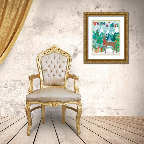 Festive Forest III Gold Ornate Wood Framed Art Print with Double Matting by Charron, Veronique