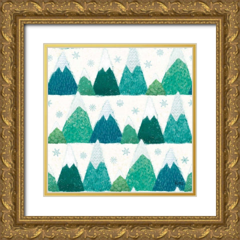 Festive Forest Pattern IIA Gold Ornate Wood Framed Art Print with Double Matting by Charron, Veronique