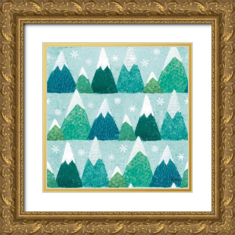 Festive Forest Pattern IIB Gold Ornate Wood Framed Art Print with Double Matting by Charron, Veronique