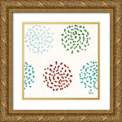Festive Forest Pattern IIIA Gold Ornate Wood Framed Art Print with Double Matting by Charron, Veronique