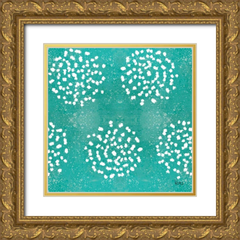 Festive Forest Pattern IIIE Gold Ornate Wood Framed Art Print with Double Matting by Charron, Veronique