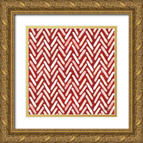 Festive Forest Pattern VIB Gold Ornate Wood Framed Art Print with Double Matting by Charron, Veronique