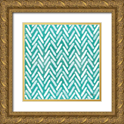 Festive Forest Pattern VID Gold Ornate Wood Framed Art Print with Double Matting by Charron, Veronique