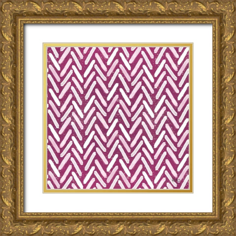 Festive Forest Pattern VIE Gold Ornate Wood Framed Art Print with Double Matting by Charron, Veronique