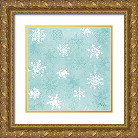 Festive Forest Pattern VIIA Gold Ornate Wood Framed Art Print with Double Matting by Charron, Veronique