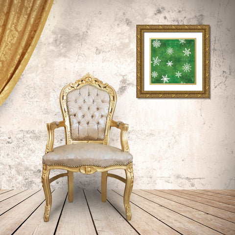 Festive Forest Pattern VIIC Gold Ornate Wood Framed Art Print with Double Matting by Charron, Veronique
