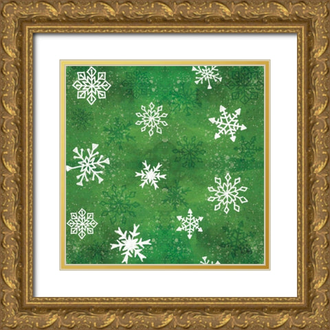 Festive Forest Pattern VIIC Gold Ornate Wood Framed Art Print with Double Matting by Charron, Veronique