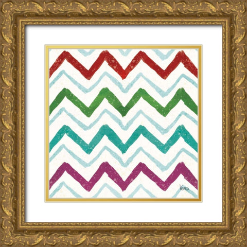 Festive Forest Pattern VIIIA Gold Ornate Wood Framed Art Print with Double Matting by Charron, Veronique