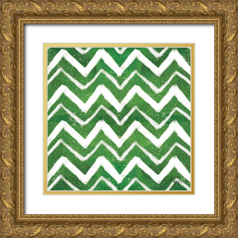 Festive Forest Pattern VIIID Gold Ornate Wood Framed Art Print with Double Matting by Charron, Veronique