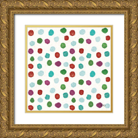Festive Forest Pattern IXA Gold Ornate Wood Framed Art Print with Double Matting by Charron, Veronique