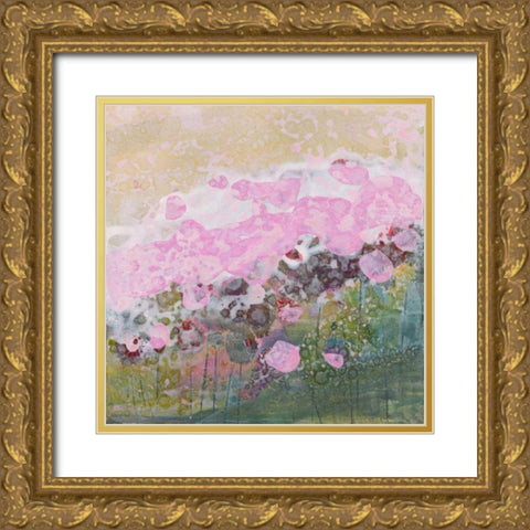 Pink Puffs Gold Ornate Wood Framed Art Print with Double Matting by Griggs, Jan