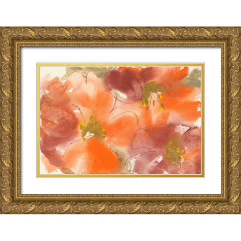 Tribal Lilies I Gold Ornate Wood Framed Art Print with Double Matting by Paschke, Chris