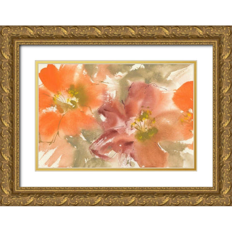 Tribal Lilies II Gold Ornate Wood Framed Art Print with Double Matting by Paschke, Chris
