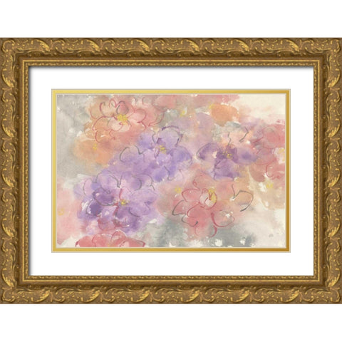 Intimate Freesia Gold Ornate Wood Framed Art Print with Double Matting by Paschke, Chris