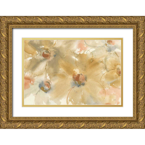 Neutral Blooms Gold Ornate Wood Framed Art Print with Double Matting by Paschke, Chris