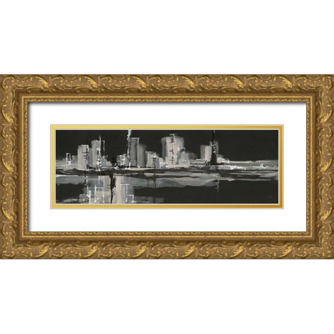 Urban Gray Gold Ornate Wood Framed Art Print with Double Matting by Paschke, Chris