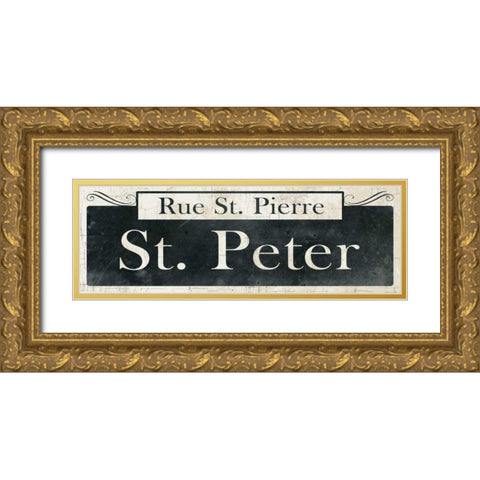 French Quarter Sign III Gold Ornate Wood Framed Art Print with Double Matting by Wild Apple Portfolio