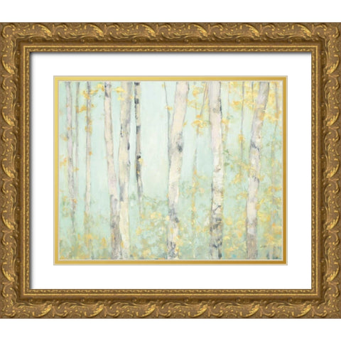 Spring Birches Gold Ornate Wood Framed Art Print with Double Matting by Purinton, Julia
