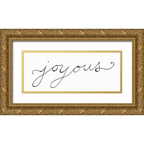 Joyous on White Gold Ornate Wood Framed Art Print with Double Matting by Schlabach, Sue