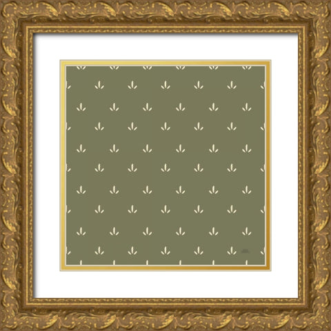 Harvest Village Pattern IIIB Gold Ornate Wood Framed Art Print with Double Matting by Marshall, Laura