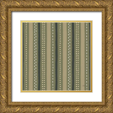 Harvest Village Pattern IVB Gold Ornate Wood Framed Art Print with Double Matting by Marshall, Laura