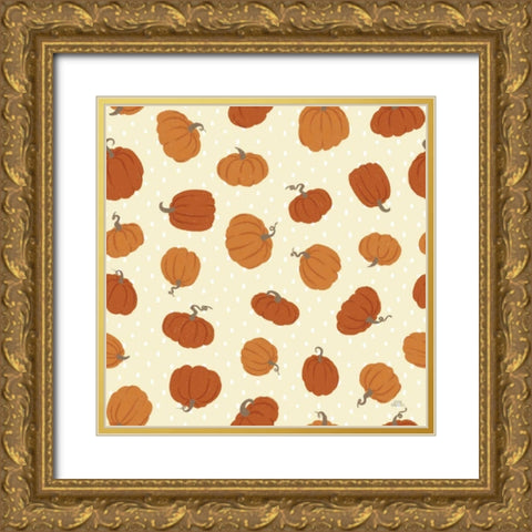 Harvest Village Pattern V Gold Ornate Wood Framed Art Print with Double Matting by Marshall, Laura