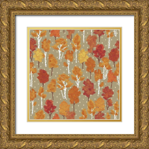 Harvest Village Pattern VIII Gold Ornate Wood Framed Art Print with Double Matting by Marshall, Laura
