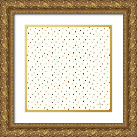 Harvest Village Pattern IXA Gold Ornate Wood Framed Art Print with Double Matting by Marshall, Laura