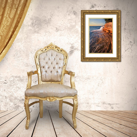 Pictured Rocks Michigan I Gold Ornate Wood Framed Art Print with Double Matting by Majchrowicz, Alan