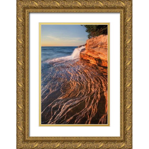 Pictured Rocks Michigan I Gold Ornate Wood Framed Art Print with Double Matting by Majchrowicz, Alan