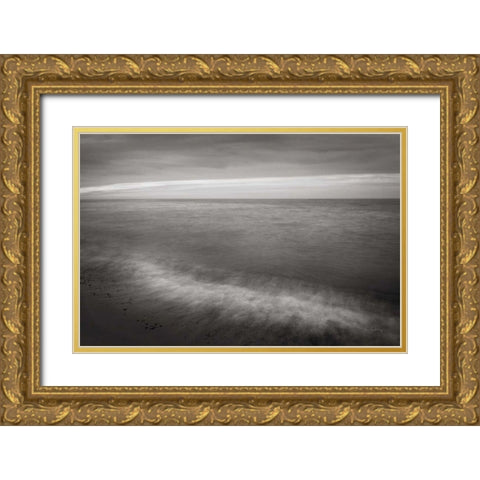 Lake Superior Beach I BW Gold Ornate Wood Framed Art Print with Double Matting by Majchrowicz, Alan