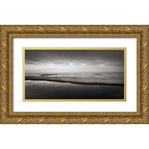 Lake Superior Beach IV BW Gold Ornate Wood Framed Art Print with Double Matting by Majchrowicz, Alan