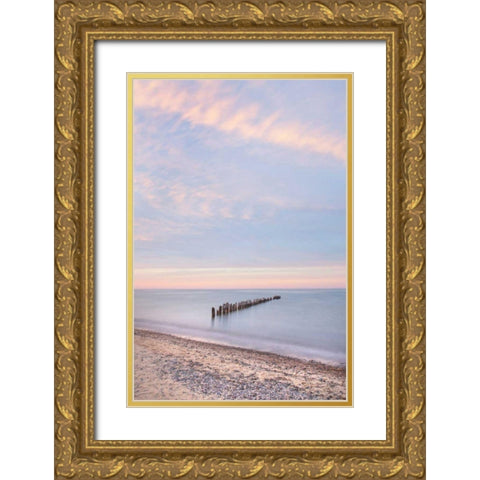Lake Superior Old Pier I Gold Ornate Wood Framed Art Print with Double Matting by Majchrowicz, Alan