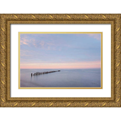 Lake Superior Old Pier II Gold Ornate Wood Framed Art Print with Double Matting by Majchrowicz, Alan