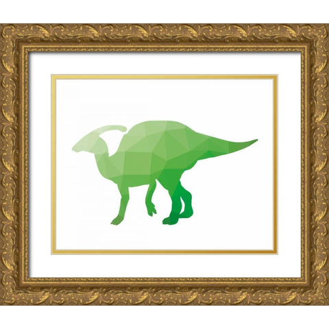 Geo Dinosaur IV Gold Ornate Wood Framed Art Print with Double Matting by Wild Apple Portfolio
