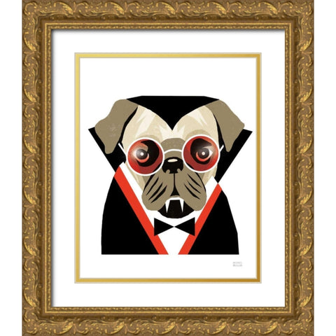 Howloween Gold Ornate Wood Framed Art Print with Double Matting by Mullan, Michael