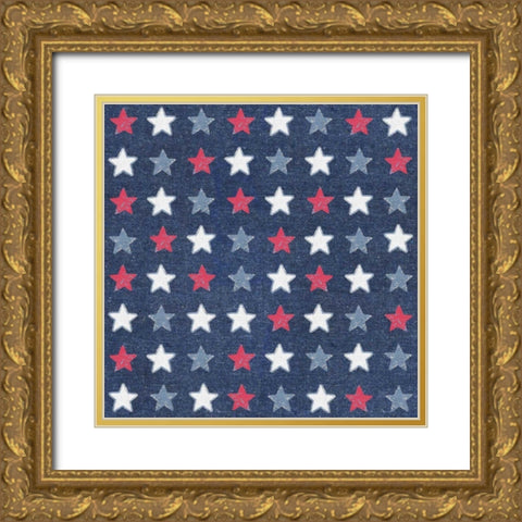 Patriotic Dark Pattern IIB Gold Ornate Wood Framed Art Print with Double Matting by Grove, Beth
