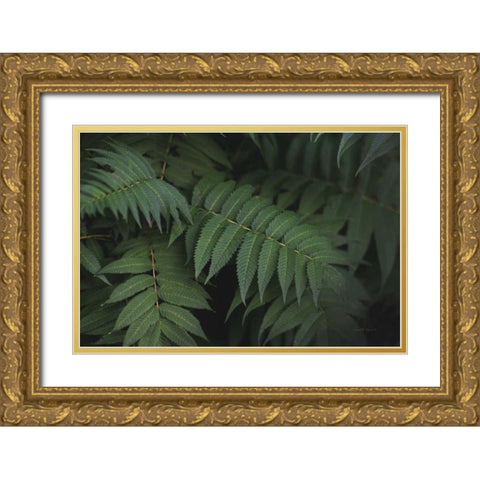 Leafy V Gold Ornate Wood Framed Art Print with Double Matting by Urquhart, Elizabeth