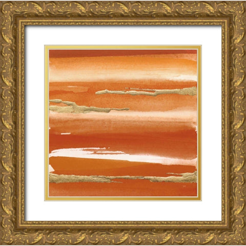 Gilded Mandarin III Burnt Orange Gold Ornate Wood Framed Art Print with Double Matting by Paschke, Chris