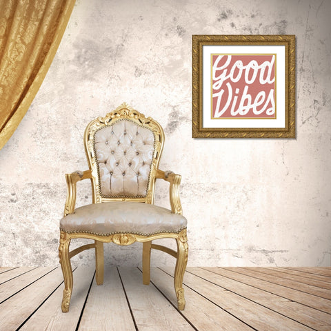 Positivity I Gold Ornate Wood Framed Art Print with Double Matting by Marshall, Laura