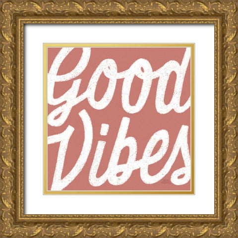 Positivity I Gold Ornate Wood Framed Art Print with Double Matting by Marshall, Laura
