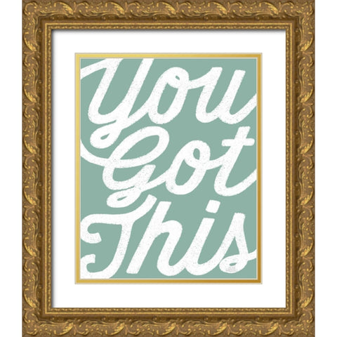 Positivity VII Gold Ornate Wood Framed Art Print with Double Matting by Marshall, Laura
